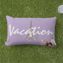 Custom Trendy Eiffel tower on vacation Purple chic Lumbarkudde