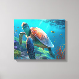 Custom Turtle Canvas Wall Art Personalized Design