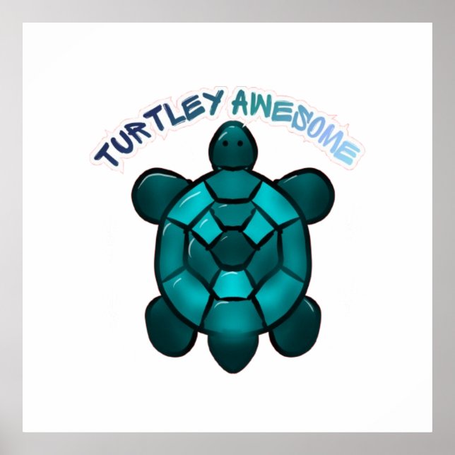 Custom Turtle Cute Pun Funny Animal Gift Poster (Framsidan)