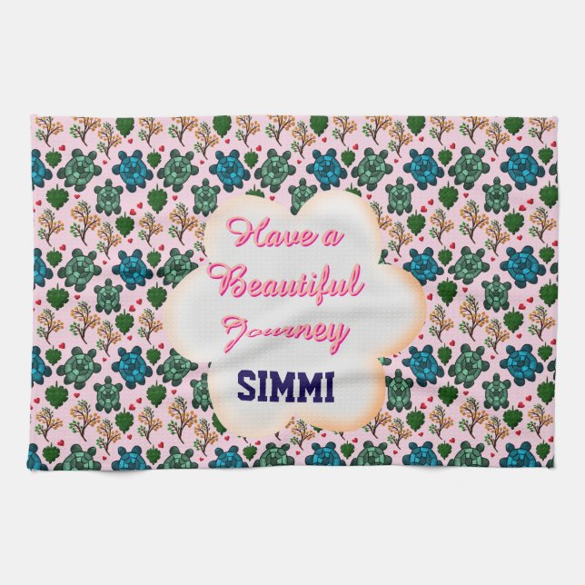 Custom turtle pattern  kökshandduk (Horisontell)