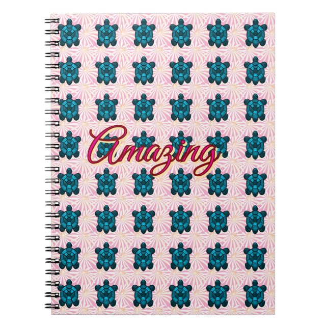 Custom turtle pattern Sherpa Blanket Anteckningsbok (Framsidan)