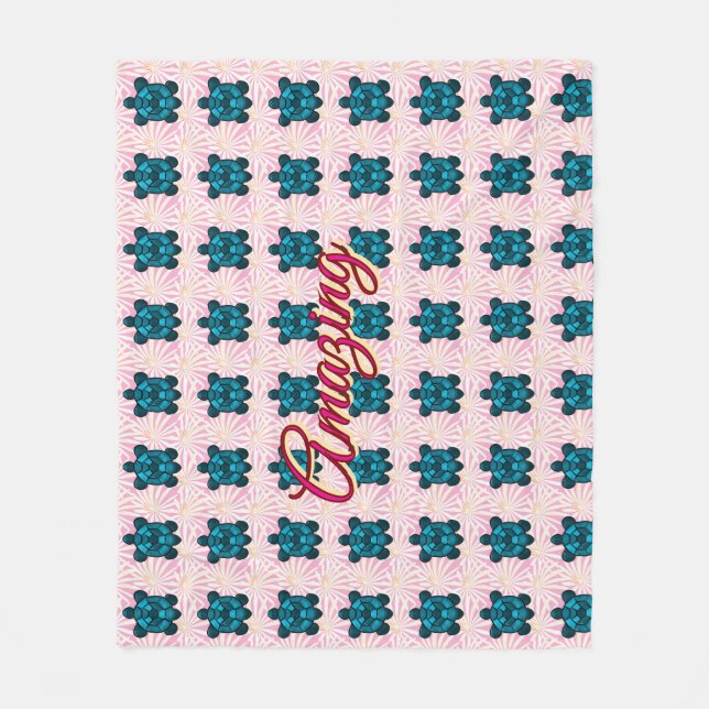 Custom turtle pattern Sherpa Blanket Fleecefilt (Framsidan)