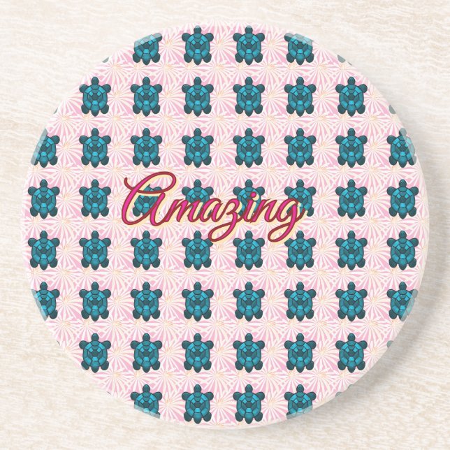 Custom turtle pattern Sherpa Blanket Underlägg (Framsidan)