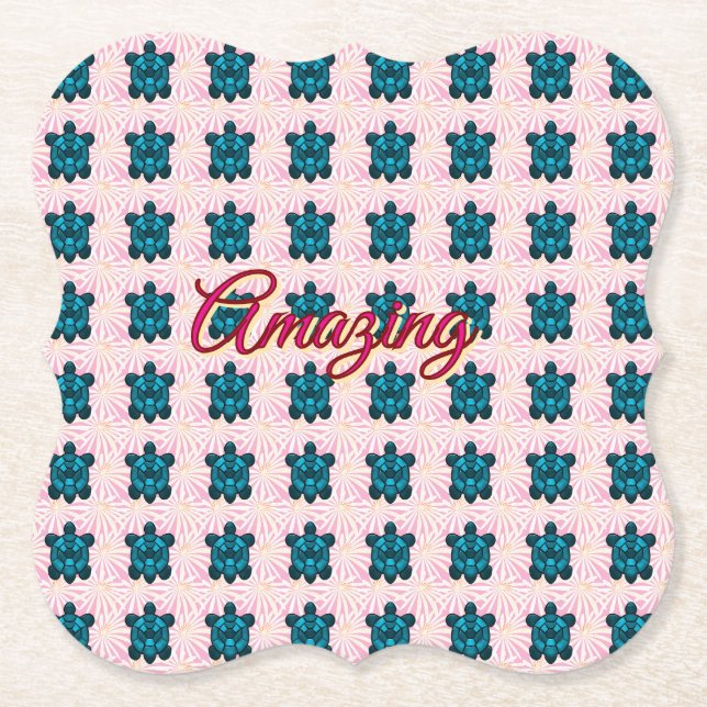 Custom turtle pattern Sherpa Blanket Underlägg Papper (Framsida)