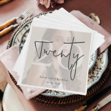 Custom Twenty Modern Birthday Party Napkins