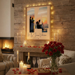 Custom Two Photo & Date Anniversary Valentine’s  Poster