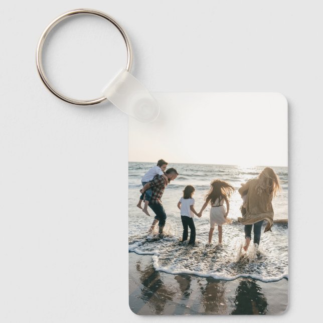 Custom Two Photo Double Sided Aluminum  Nyckelring (Framsida)