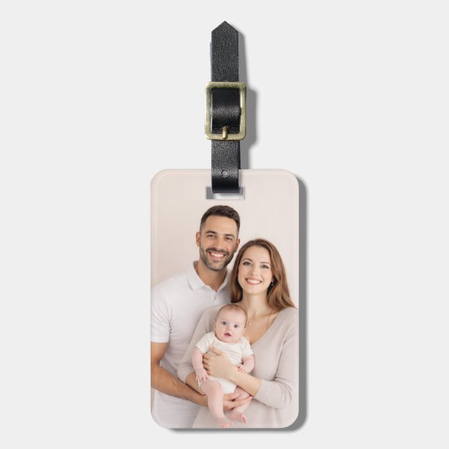 Custom Two-Sided Photo Bagagebricka (Vertikal Framsida)