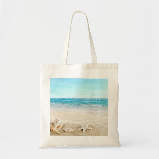 Custom Two-Sided Photo Personalized Beach Modern Tygkasse (Framsidan)