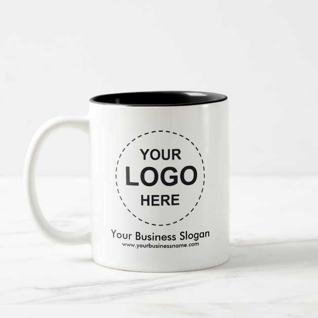 Custom Two-Tone Coffee with Your Business Logo Två-Tonad Mugg (Vänster)