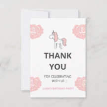Custom Unicorn Cute Pink Birthday Party
