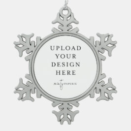 Custom Upload Your Photo Snöflinga Pewter Julgransprydnad