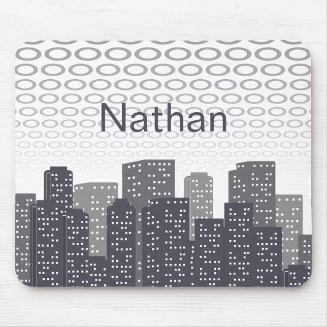 Custom Urban Cityscape Shades of Grey Personalised Musmatta (Framsidan)