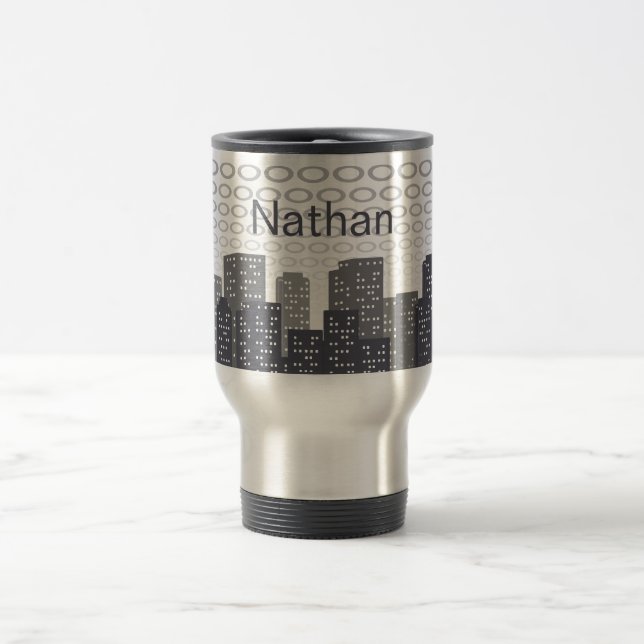 Custom Urban Cityscape Shades of Grey Personalised Resemugg (Center)