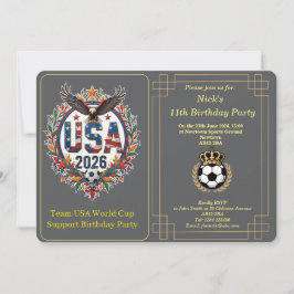 Custom USA Soccer Team Bald Eagle Birthday Invite Julkort