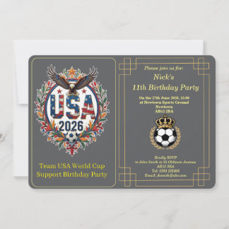 Custom USA Soccer Team Bald Eagle Birthday Invite Julkort