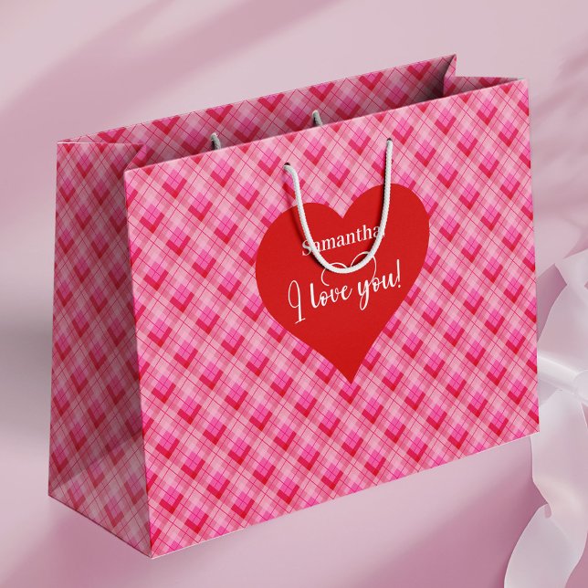 Custom Valentine Gift Bag I Love You Love Hearts (Custom Valentine Gift Bag I Love You Love Hearts)