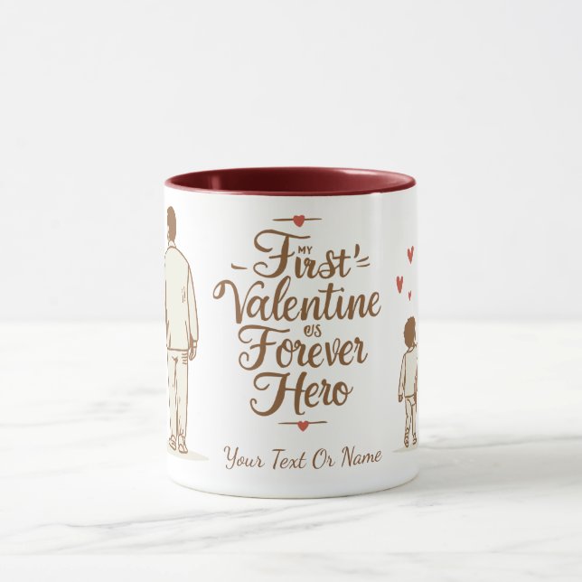 Custom Valentine Gift for Dad | Personalized Name  Mugg (Center)