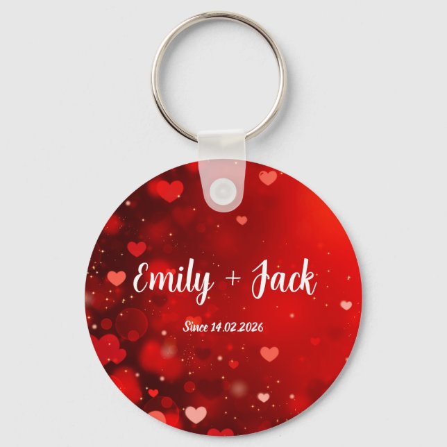 Custom Valentine  Love Gift for Him & Her Nyckelring (Framsida)