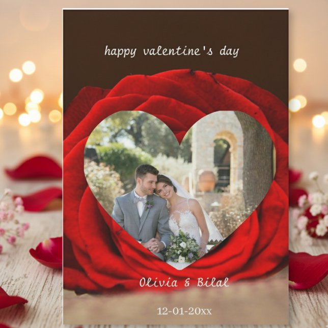 Custom Valentine Photo Card with Names & Date (Skapare uppladdad)