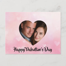 Custom Valentine’s Day Heart-Shaped Photo Card Helg Vykort