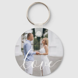 Custom Valentine's Day Photo Love Script Nyckelring