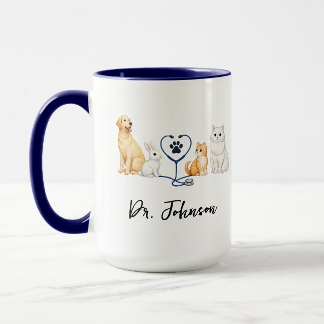 Custom Veterinarian | Personalized  Doctor’s Day Mugg (Vänster)