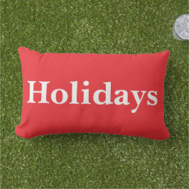 Custom Vibrant Holidays and vacations modern red Lumbarkudde