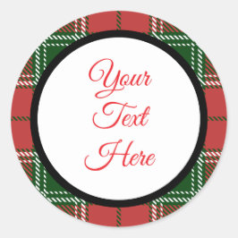 Custom Vintage Christmas Farmhouse Buffalo Check Runt Klistermärke