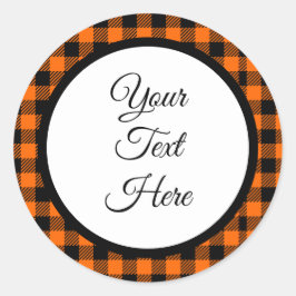 Custom Vintage Christmas Farmhouse Buffalo Check Runt Klistermärke