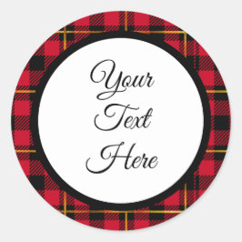 Custom Vintage Christmas Farmhouse Buffalo Check Runt Klistermärke