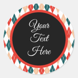 Custom Vintage Christmas Farmhouse Buffalo Check Runt Klistermärke