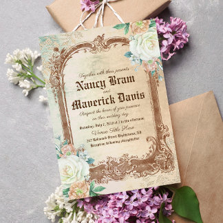 Custom Vintage Classical Wedding Invitation Inbjudningar