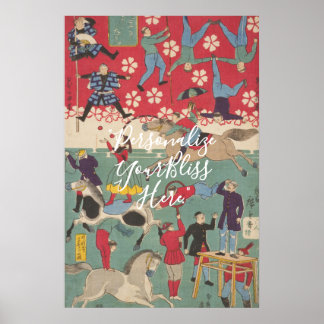 CUSTOM Vintage Japanese Circus Art Print Poster
