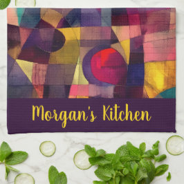 Custom Vivid Abstract Geometric Art Kökshandduk