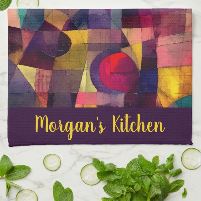 Custom Vivid Abstract Geometric Art  Kökshandduk (Vikta)