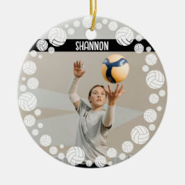 Custom Volleyball Picture Name Year  Julgransprydnad Keramik