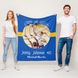 Custom Volleyball Picture Senior Night Graduation Fleecefilt