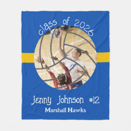 Custom Volleyball Picture Senior Night Graduation Fleecefilt
