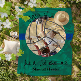 Custom Volleyball Picture Senior Night Graduation Fleecefilt