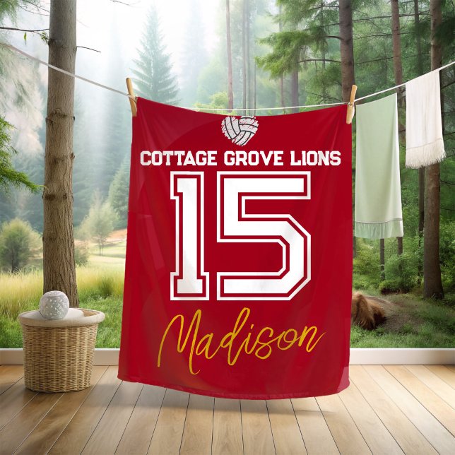 Custom Volleyball Senior Athlete Gift Fleecefilt (Skapare uppladdad)