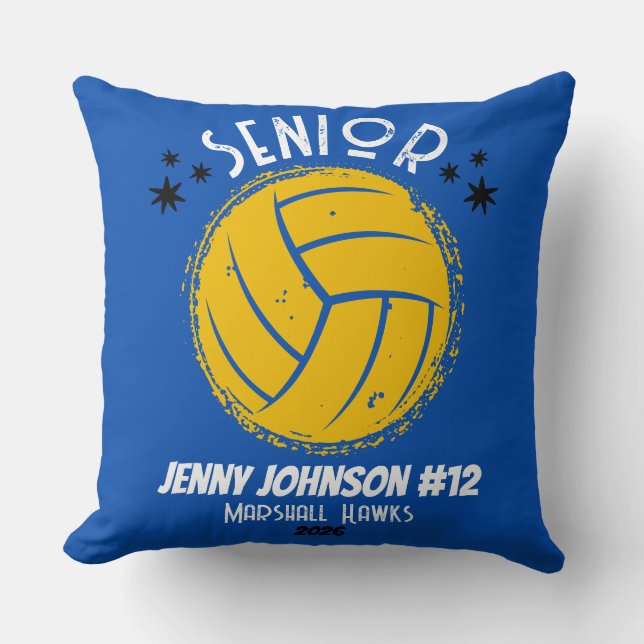 Custom Volleyball Senior Night Graduation Kudde (Framsida)