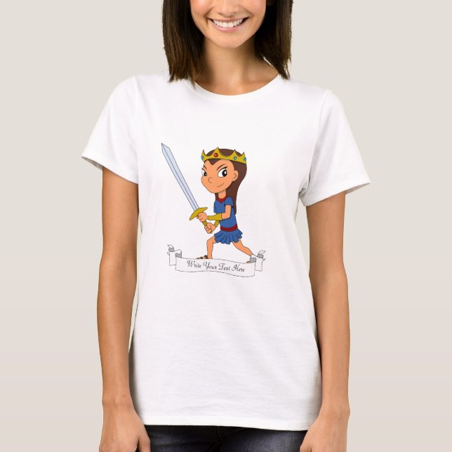 Custom warrior princess cartoon t shirt (Framsida)