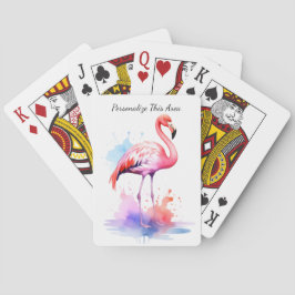 Custom Watercolor Flamingo Playing Cards Casinokort