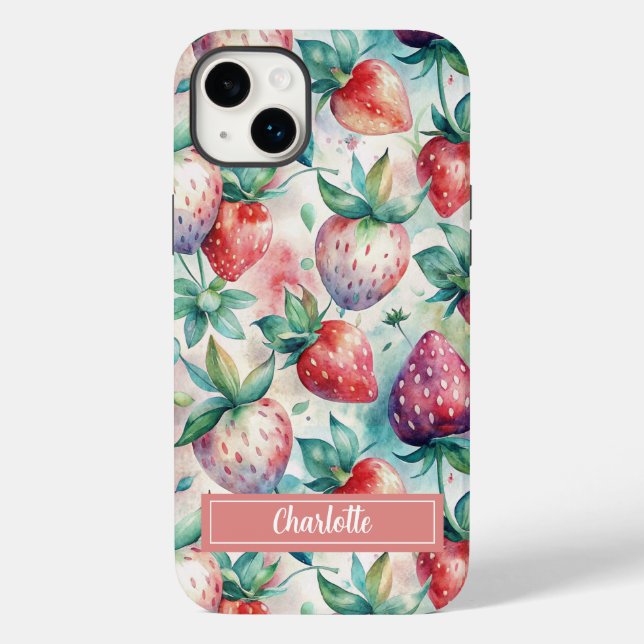 Custom Watercolor Fresh Strawberries (Baksida)