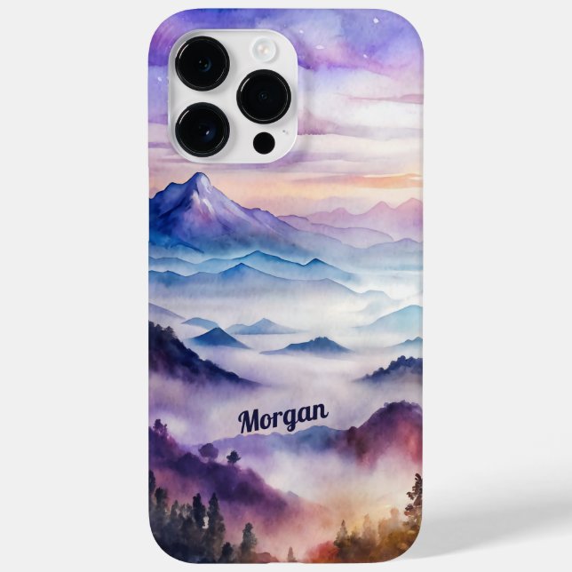 Custom Watercolor Mountain Mist Landscape (Baksida)