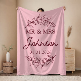 Custom Wedding Blanket Gift for Husband and Wife Fleecefilt