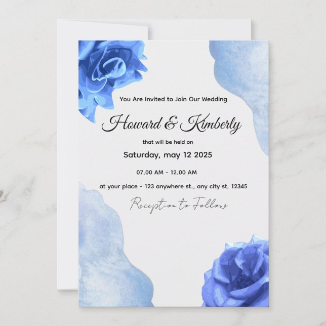 Custom Wedding Invitation"  "Elegant Wedding Invit Inbjudningar (Framsida)