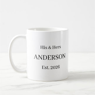 Custom Wedding Last Name Coffee Gift Kaffemugg