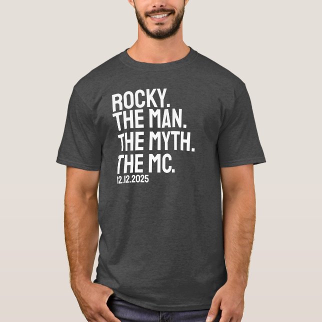 Custom Wedding Name And Date Master Of Ceremonies T Shirt (Framsida)